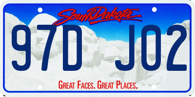 SD license plate 97DJ02