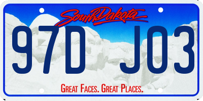 SD license plate 97DJ03