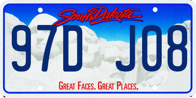 SD license plate 97DJ08