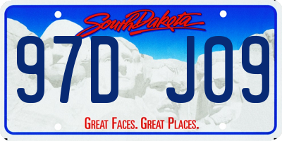 SD license plate 97DJ09