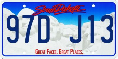 SD license plate 97DJ13