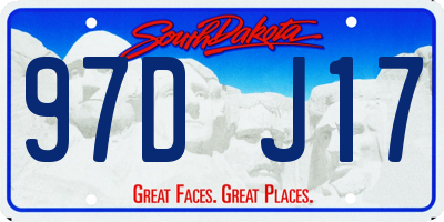 SD license plate 97DJ17