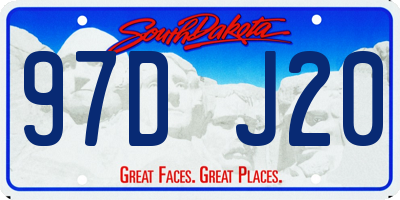 SD license plate 97DJ20