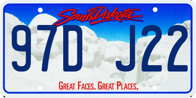 SD license plate 97DJ22