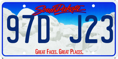 SD license plate 97DJ23