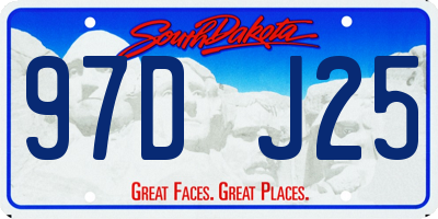 SD license plate 97DJ25