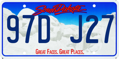 SD license plate 97DJ27
