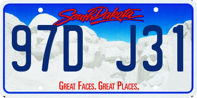 SD license plate 97DJ31