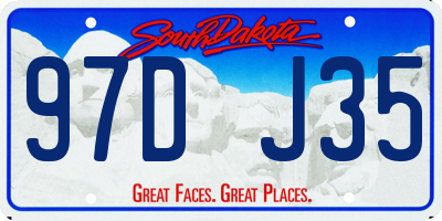 SD license plate 97DJ35