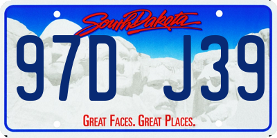 SD license plate 97DJ39