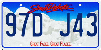 SD license plate 97DJ43