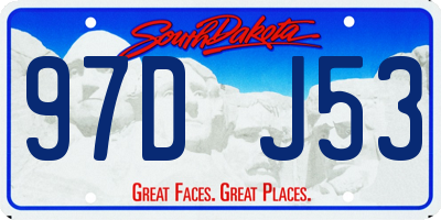 SD license plate 97DJ53