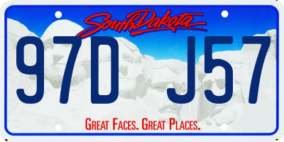 SD license plate 97DJ57