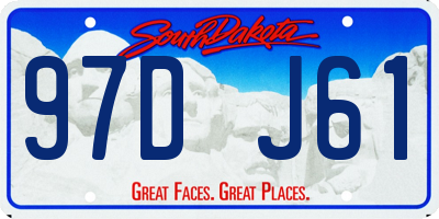 SD license plate 97DJ61