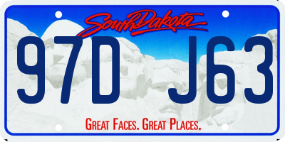 SD license plate 97DJ63