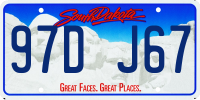 SD license plate 97DJ67