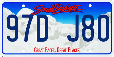 SD license plate 97DJ80