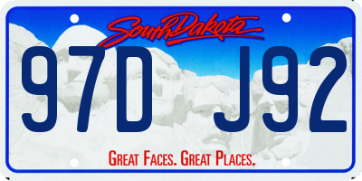 SD license plate 97DJ92