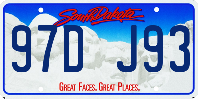 SD license plate 97DJ93