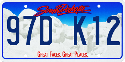SD license plate 97DK12