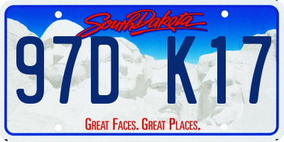 SD license plate 97DK17