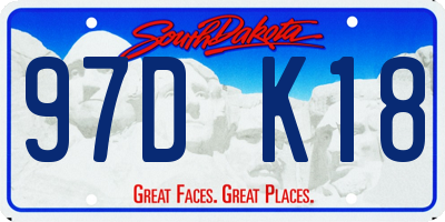 SD license plate 97DK18