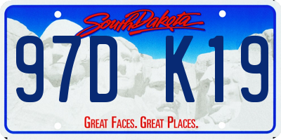 SD license plate 97DK19