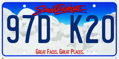 SD license plate 97DK20