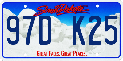 SD license plate 97DK25