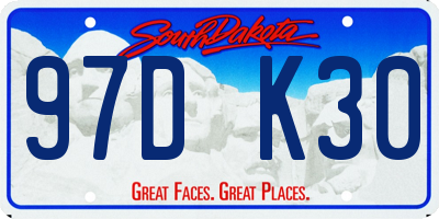 SD license plate 97DK30