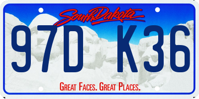 SD license plate 97DK36