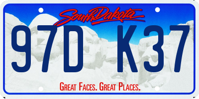 SD license plate 97DK37