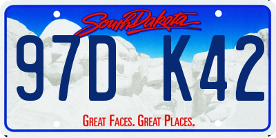 SD license plate 97DK42