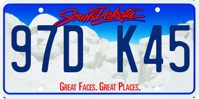 SD license plate 97DK45