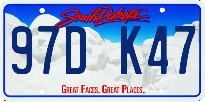 SD license plate 97DK47