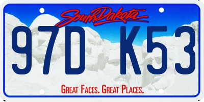 SD license plate 97DK53