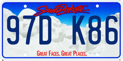 SD license plate 97DK86
