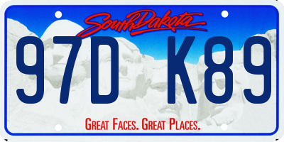 SD license plate 97DK89