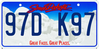 SD license plate 97DK97