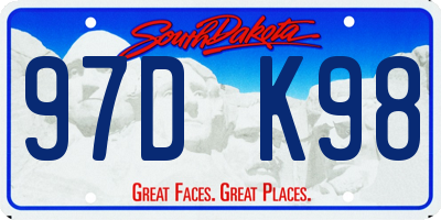 SD license plate 97DK98