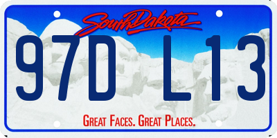 SD license plate 97DL13