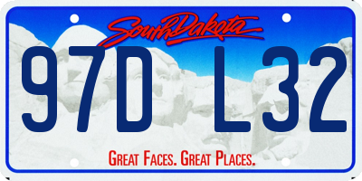 SD license plate 97DL32