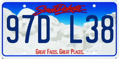 SD license plate 97DL38