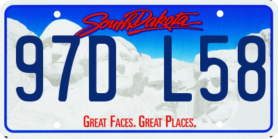 SD license plate 97DL58