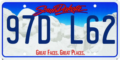 SD license plate 97DL62