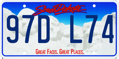 SD license plate 97DL74
