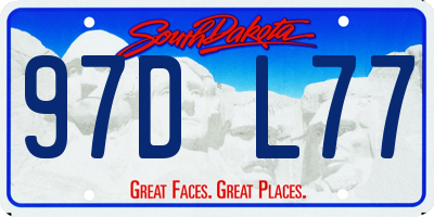 SD license plate 97DL77