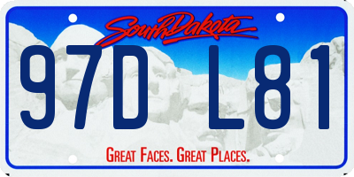 SD license plate 97DL81