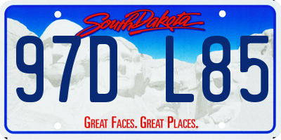 SD license plate 97DL85