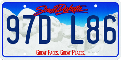 SD license plate 97DL86